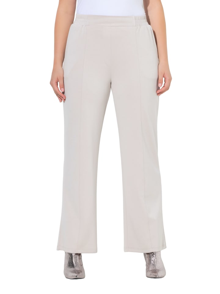 

Ulla Popken Брюки без шнурков серо-бежевого цвета