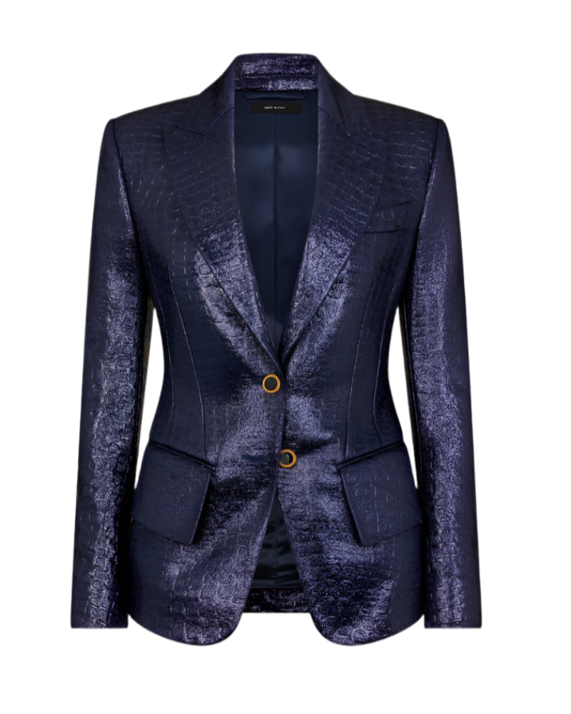 

Женская куртка Tom Ford Croc Embossed в синем цвете