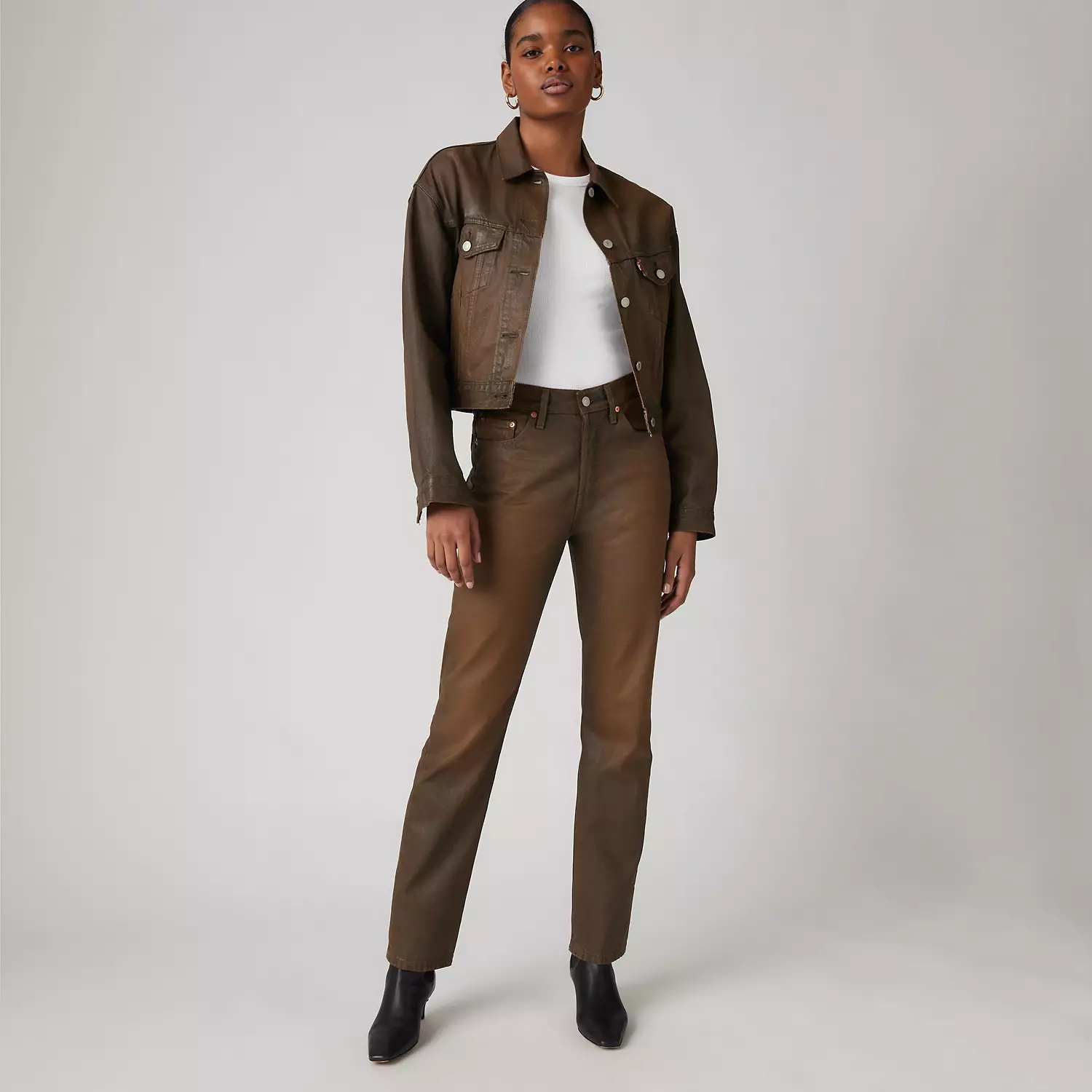 

Женские джинсы с оригинальным покрытием 501 Levi's, цвет Pay Day - Brown
