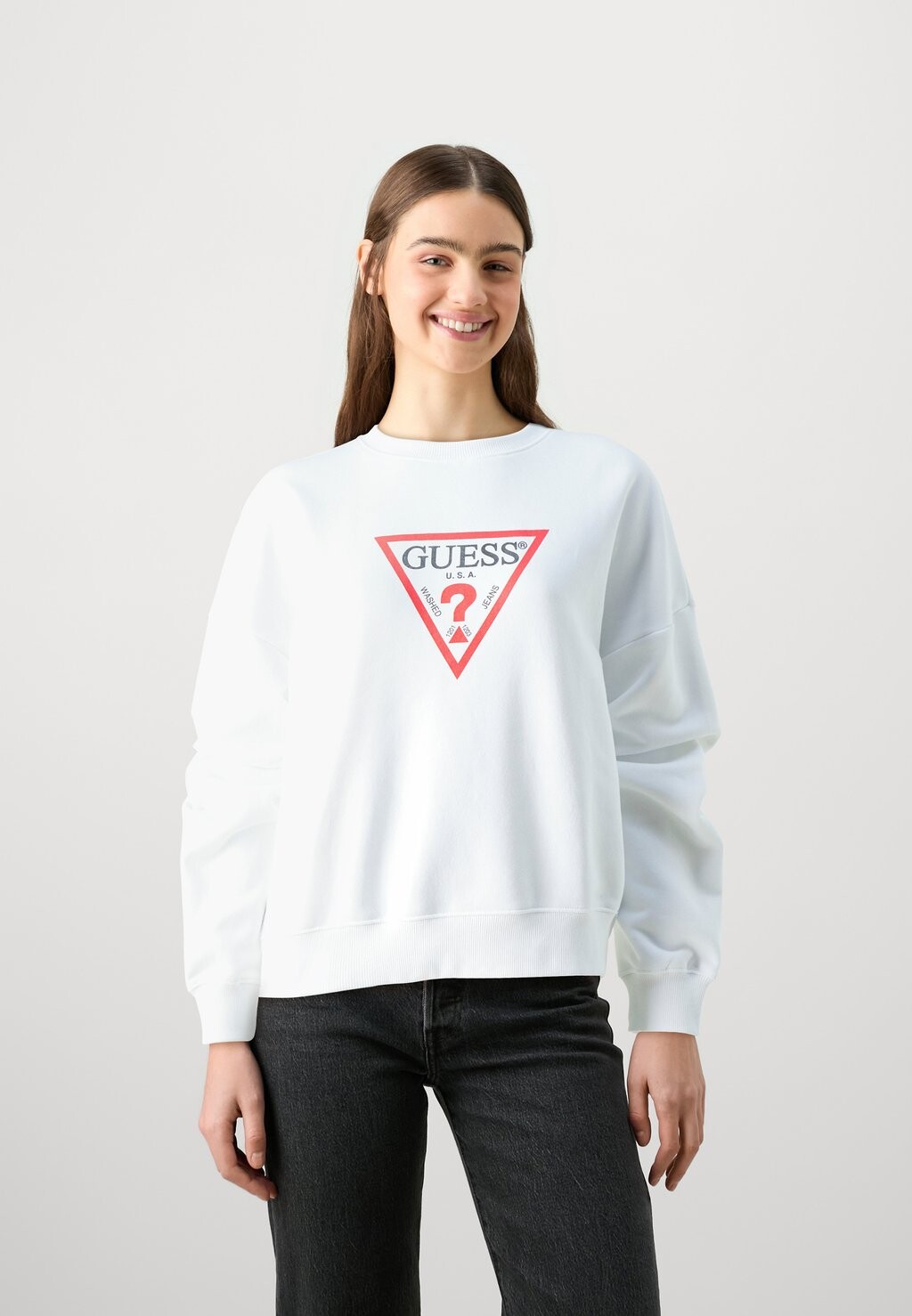 

Свитер ICONIC TRIANGLE Guess Jeans, белый