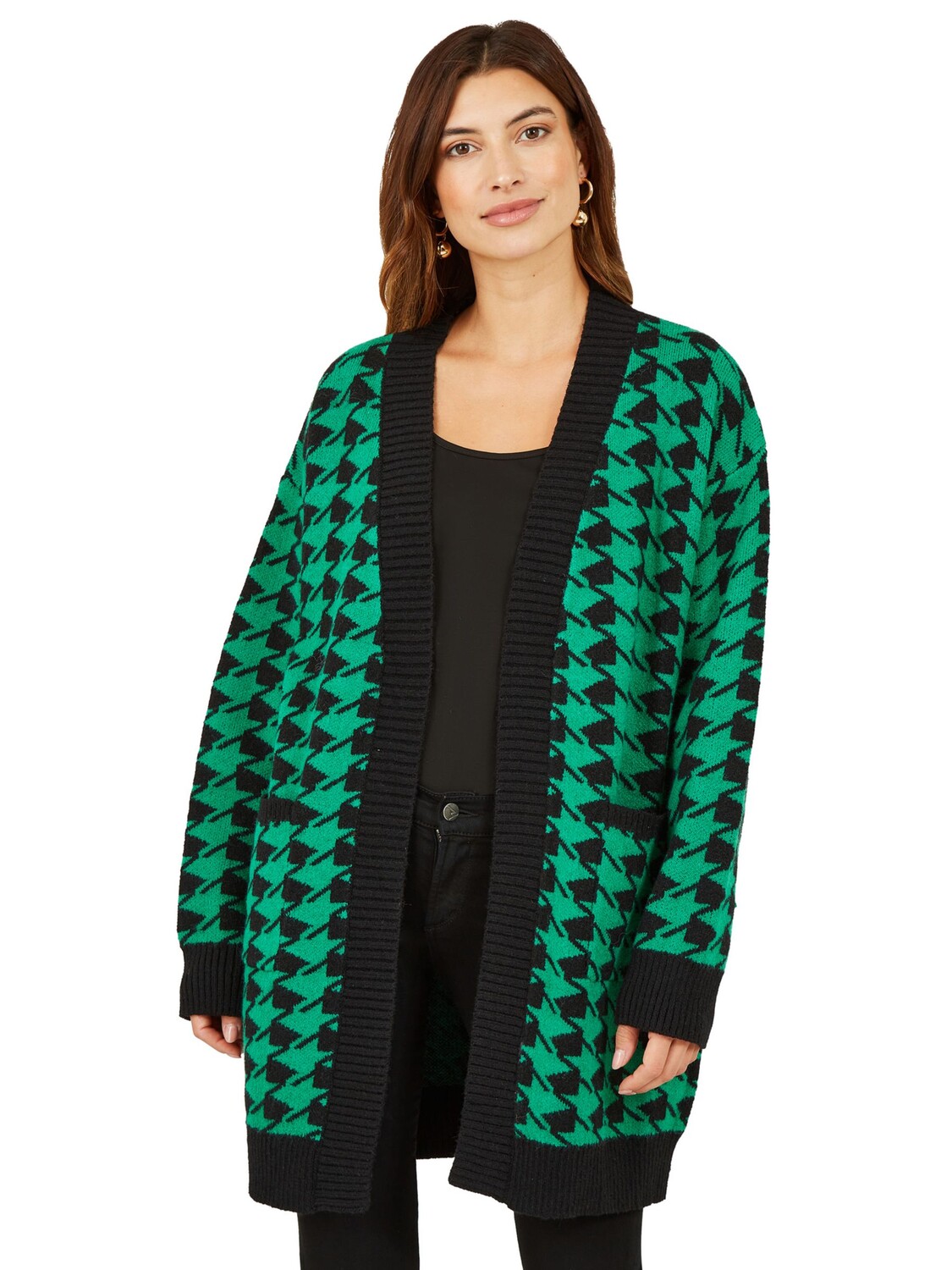 

Кардиган Mela London Dogtooth Интарсия Yumi, зеленый