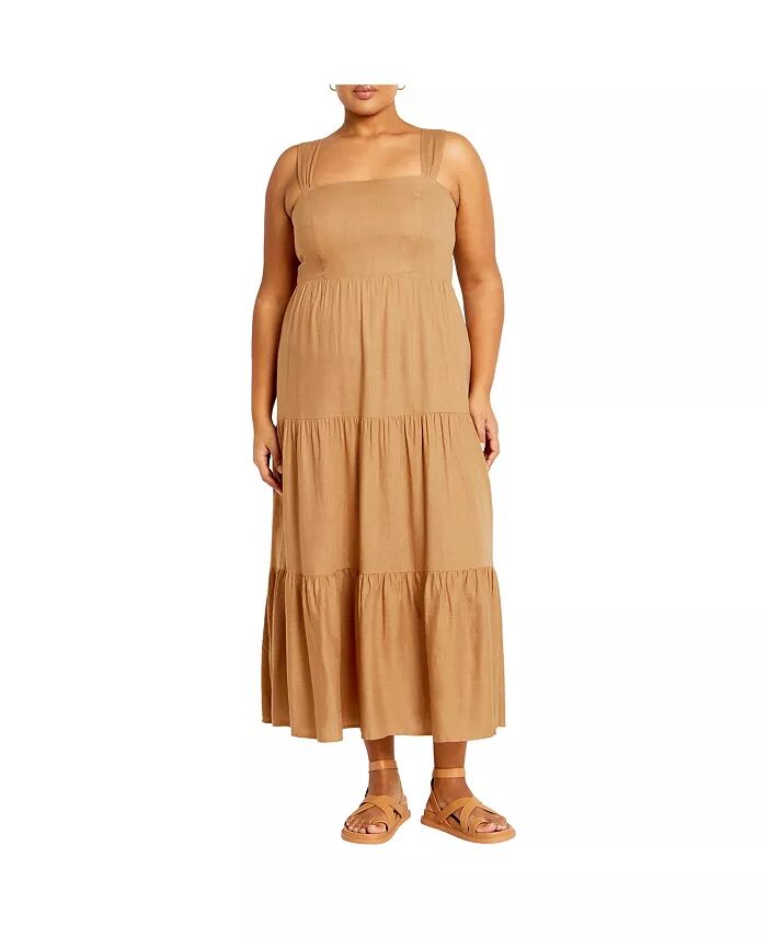 

Женское платье Livvy Maxi CITY CHIC, коричневый