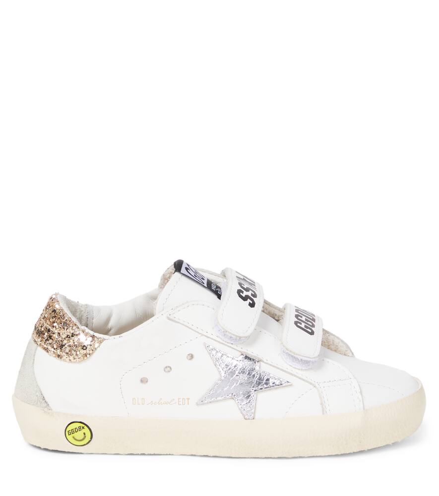 Старые добрые кожаные кроссовки с пайетками Golden Goose Kids, White/Silver/Light Gold/Ice — фото 3