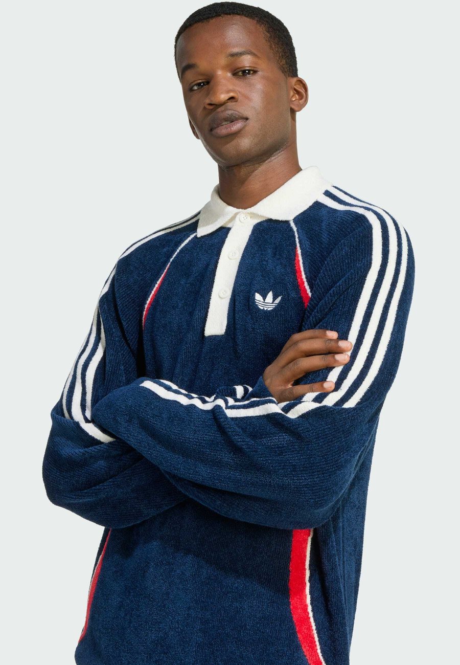 Поло Adidas Originals RETRO REMIX TEAMGEIST POLO, Night Indigo Better Scarlet Off White/Blue — фото 4