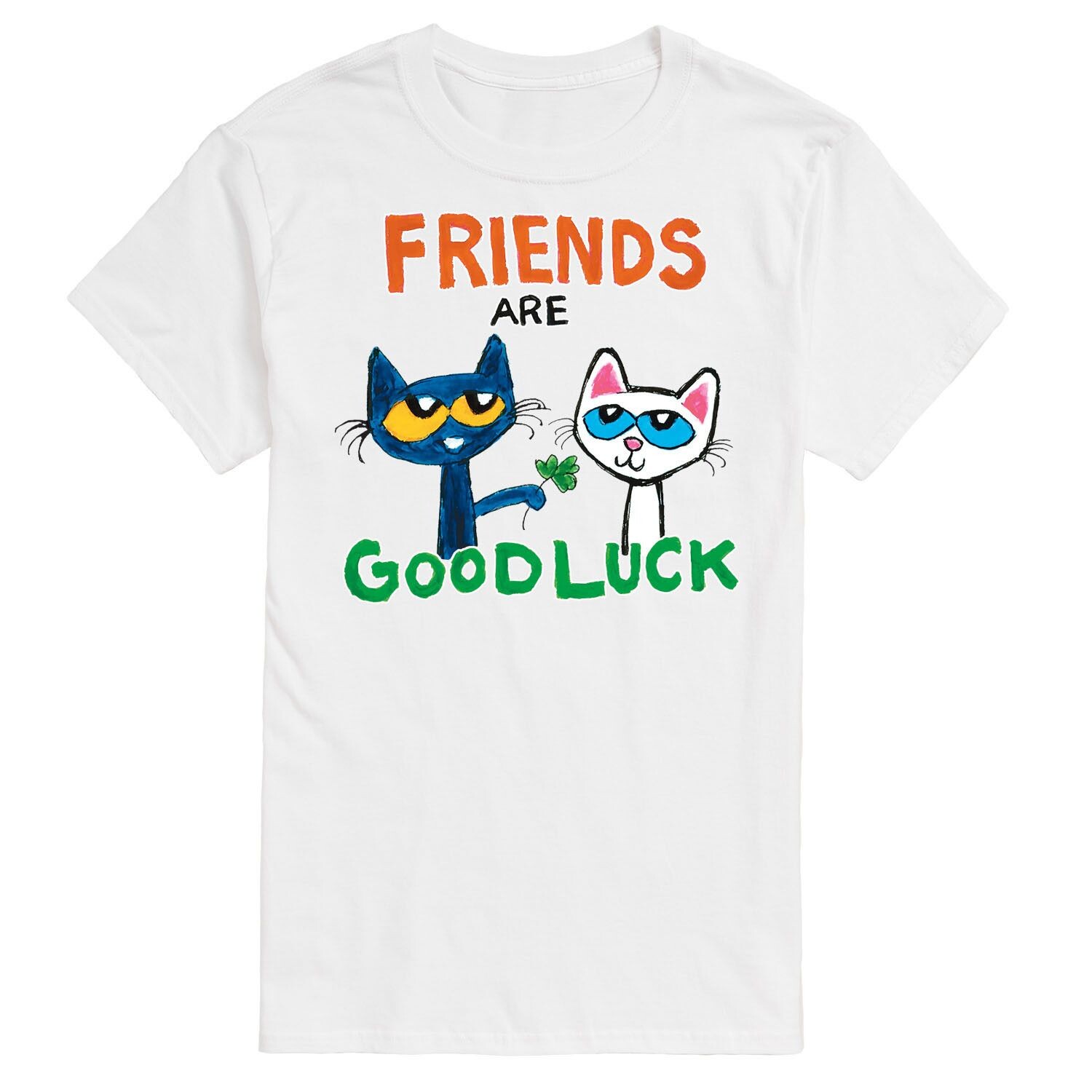 

Футболка Big & Tall Pete The Cat Friends Good Luck, White License, белый
