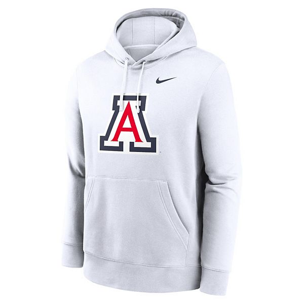Мужская белая толстовка с капюшоном arizona wildcats primetime evergreen club fleece Nike — фото 3