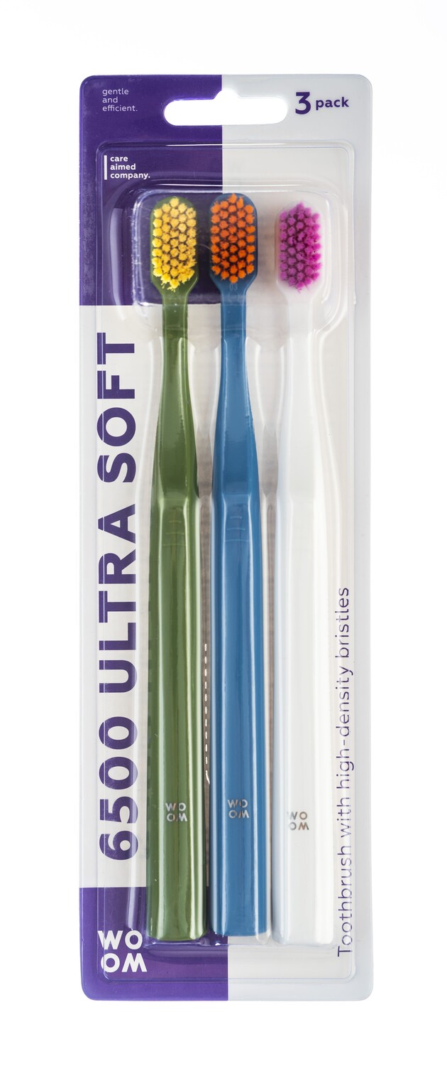 

Зубная щетка Woom 6500 Ultra Soft, 3 шт/1 упаковка