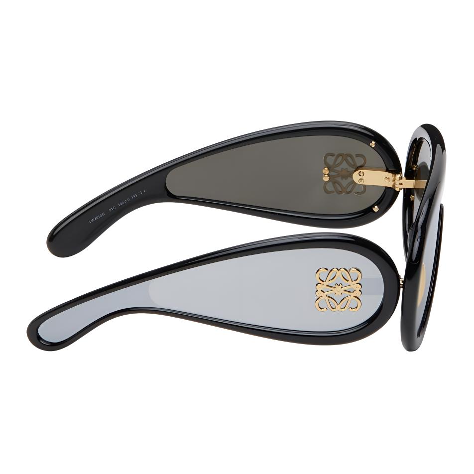 LOEWE Солнцезащитные очки нестандартной формы мужские черные, Black — фото 4
