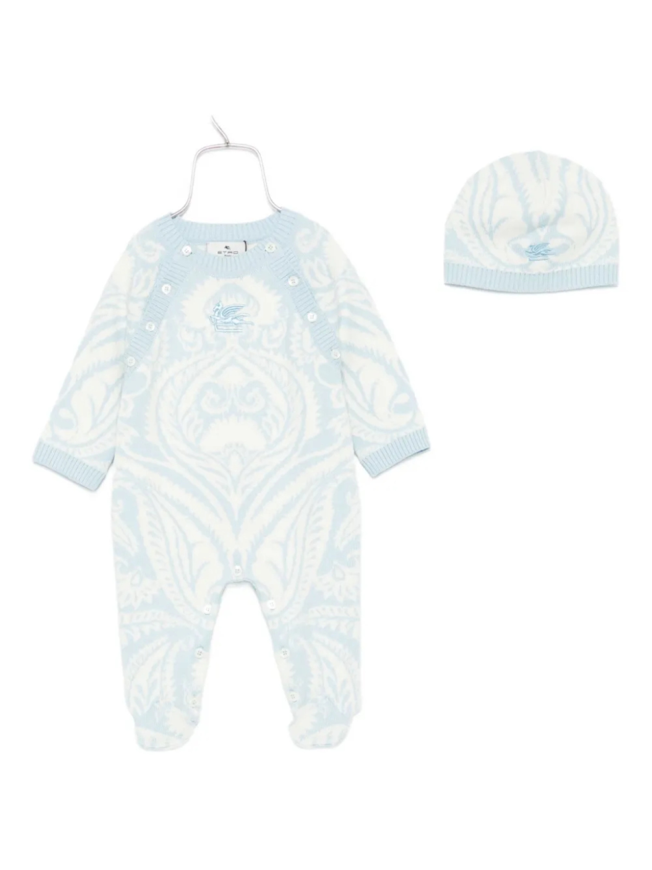 

Пижама вязаная ETRO KIDS с узором пейсли, синий