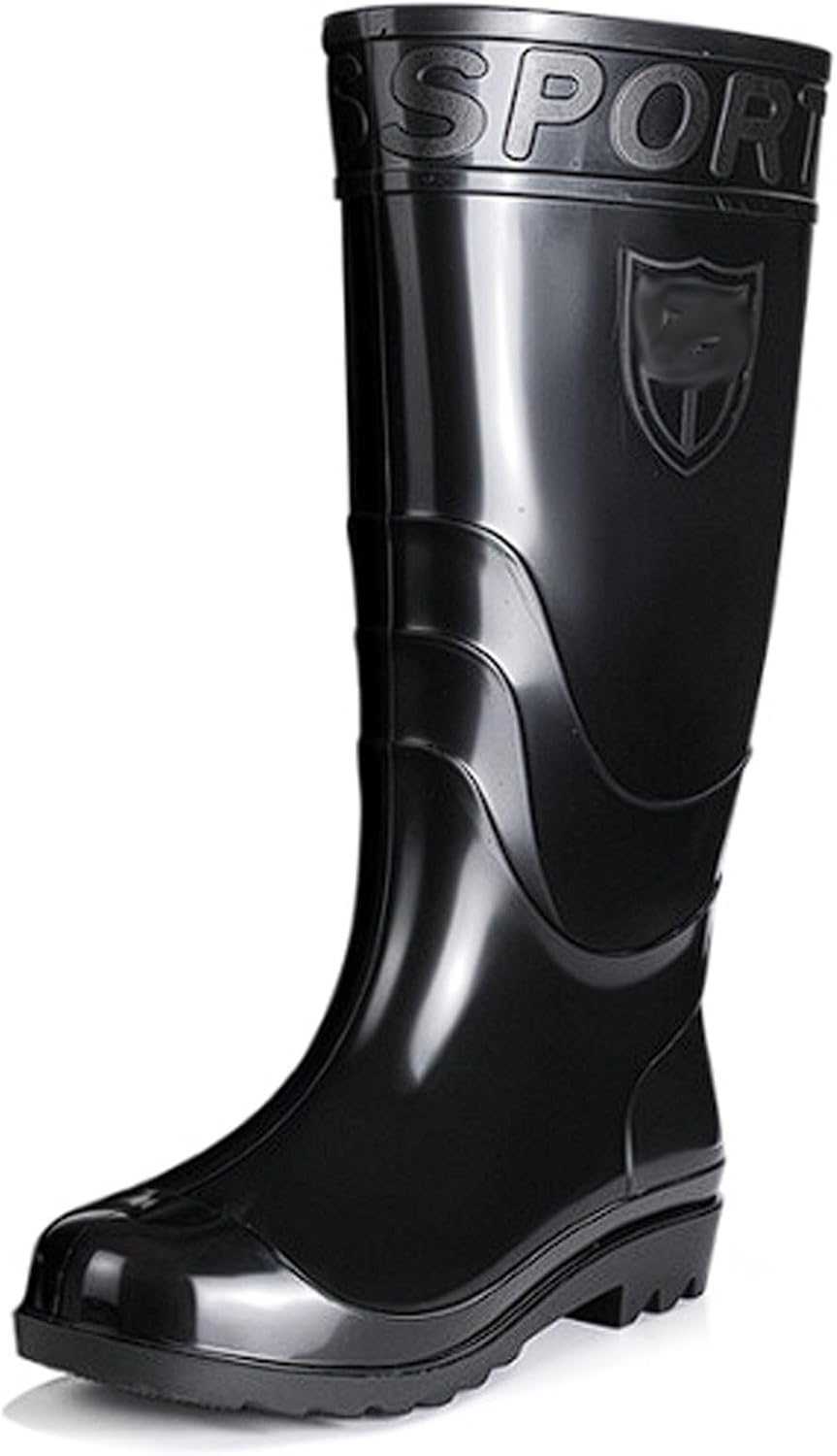 

Мужские водонепроницаемые резиновые сапоги, противоскользящие с волнообразной подошвой, высокие/средние/короткие для работы на улице Qiangan, черный