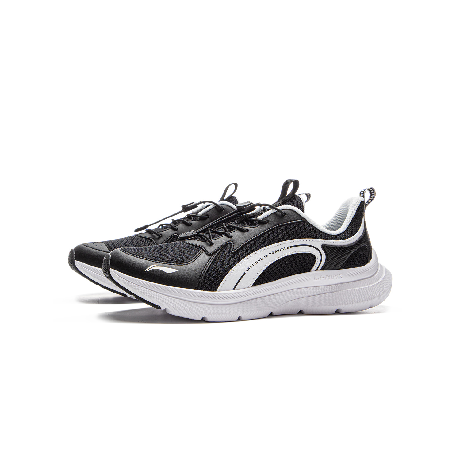 LINING YOUNG Низкие детские беговые кроссовки black/standard white kids' — фото 4
