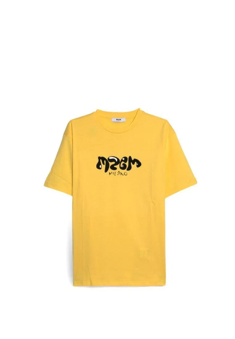 Футболка, хлопок, для детей Msgm, желтый — фото 4