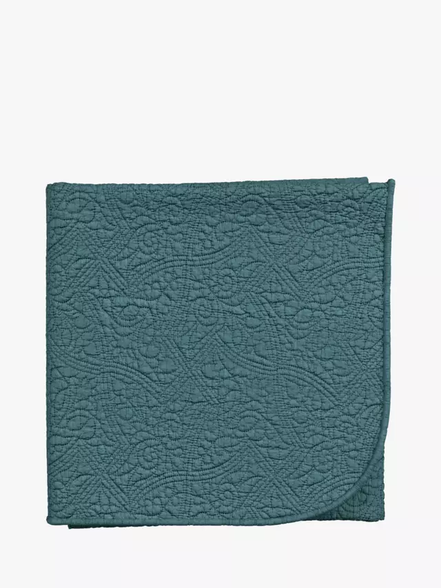 

Плед V&A Botanical Harmony Cotton, цвет blue teal