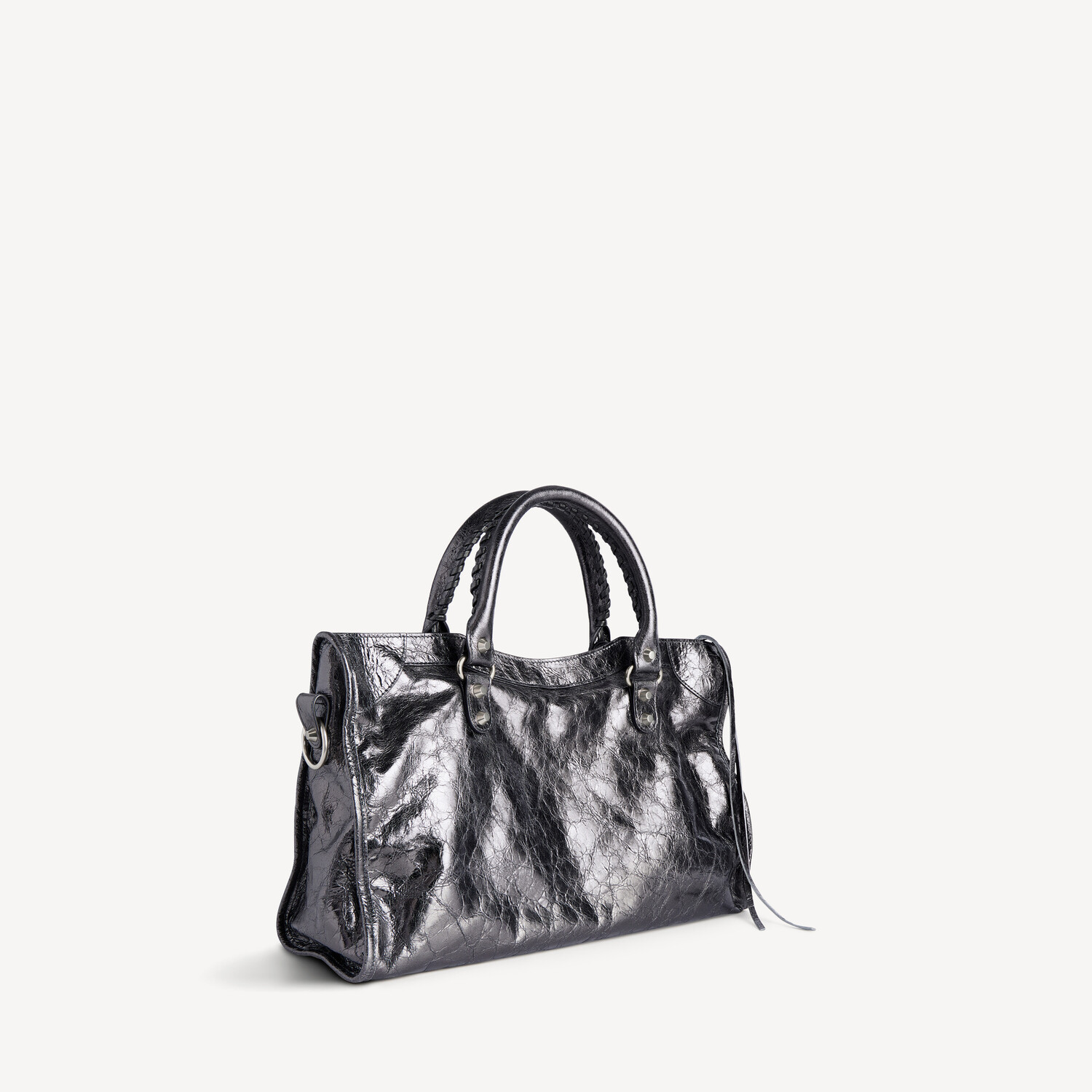 BALENCIAGA Женская сумка Le City среднего размера в стальном сером цвете — фото 3
