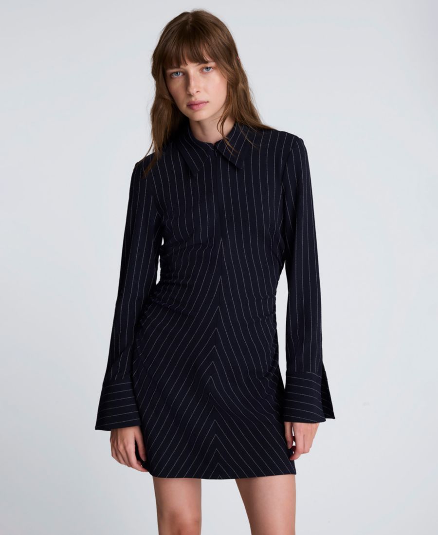 

Женское платье в полоску с застежкой-молнией спереди Kenneth Cole, Dark Navy