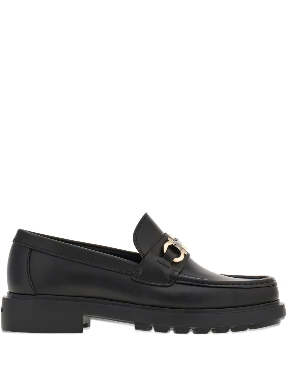 

Кожаные мокасины с пряжкой Gancini Ferragamo, черный