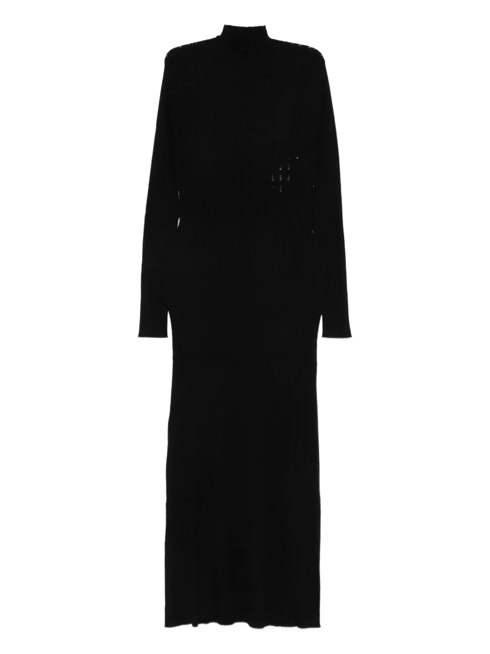 

Платье с высоким воротником и ребристой текстурой Twinset, черный