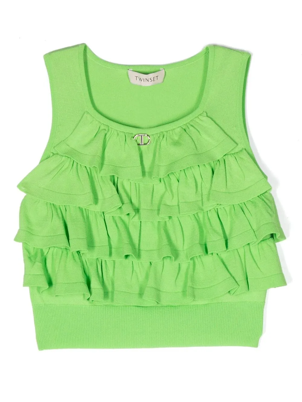 

Блузка со сборками TWINSET Kids, зеленый