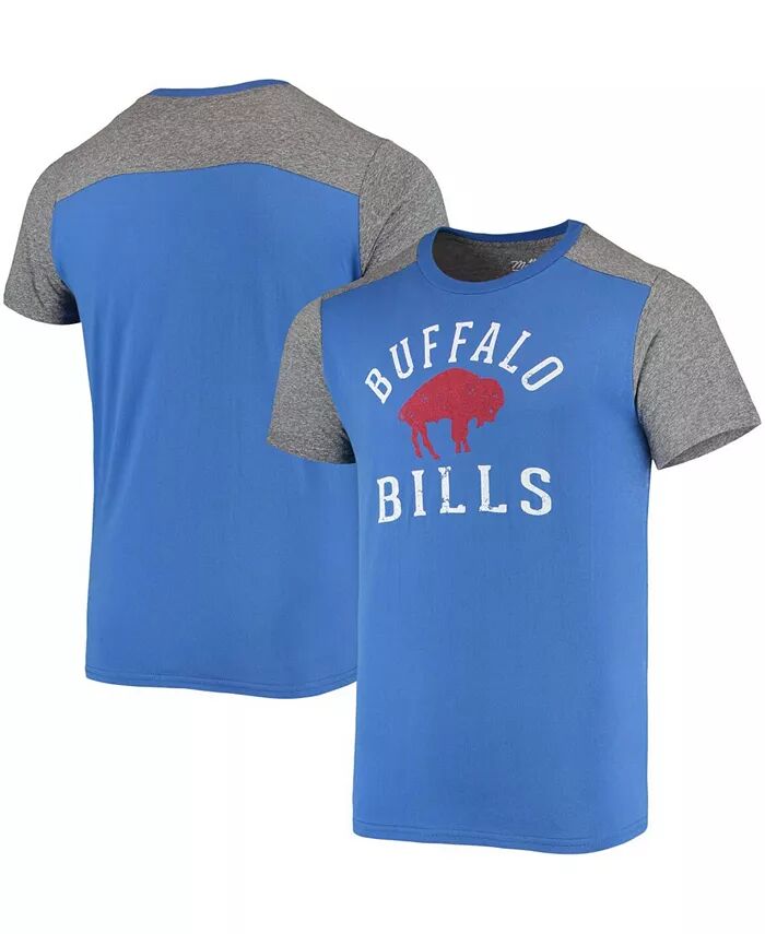 

Мужская королевская, серая, меланжевая футболка Buffalo Bills Gridiron Classics Field Goal Slub Majestic