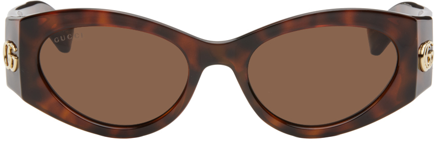 

Коричневые солнцезащитные очки «кошачий глаз» Gucci, Havana/Brown