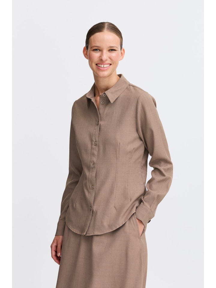 

B. young Короткая рубашка BYMMIDDE - легкая тканая, приталенный крой, цвет «грецкий орех»