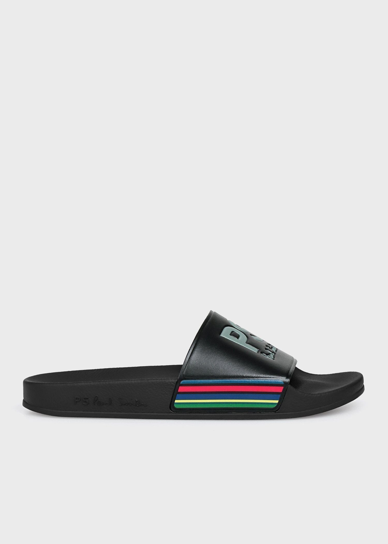 Сандалии для душа с логотипом PS и зебровым принтом Ps Paul Smith, Black 2
