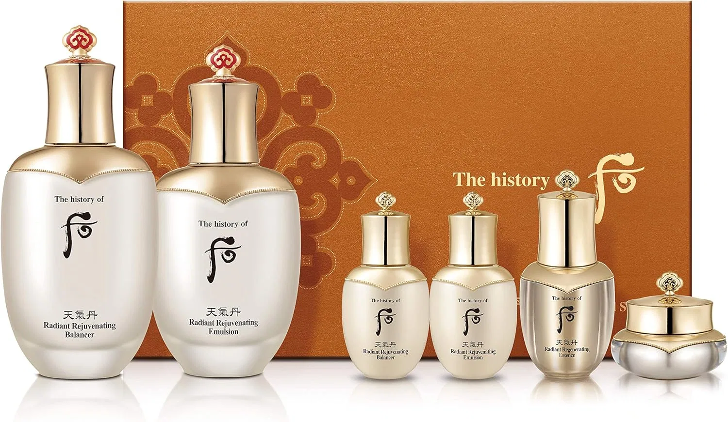 Набор для ухода The Whoo Cheongidan Radient Special: тонер 150мл+25мл, эмульсия 110мл+25мл, эссенция 8мл, крем 10мл, крем для глаз 5мл, 7 предметов