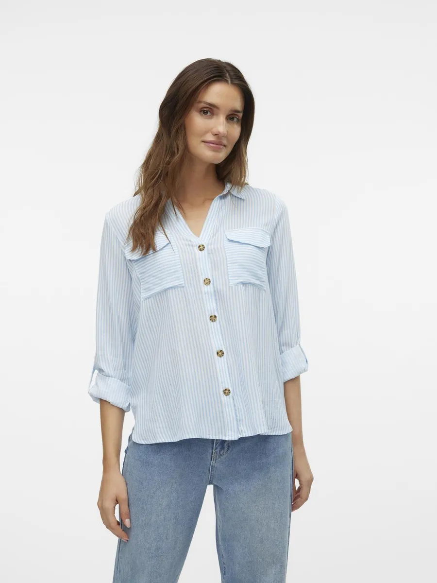 

Блуза-рубашка Vero Moda "VMBUMPY L/S SHIRT NEW WVN GA NOOS", цвет Dutch Canal