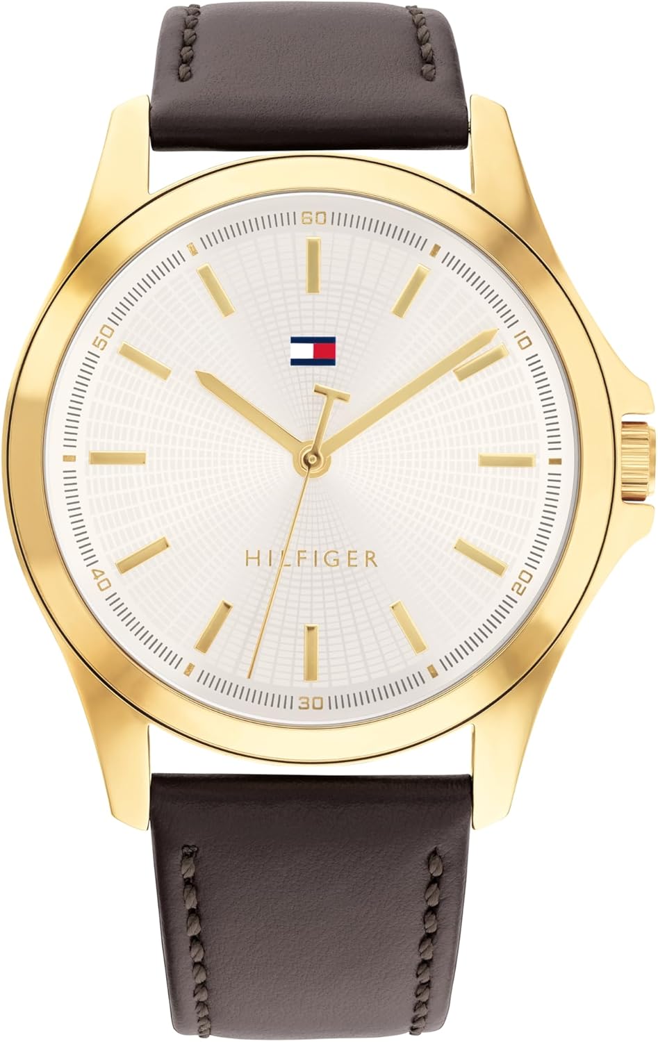

Мужские кварцевые часы Tommy Hilfiger 3H с кожаным ремешком, водонепроницаемость 3 АТМ, современные стильные часы на каждый день, подарок для него, 42 мм, Brown