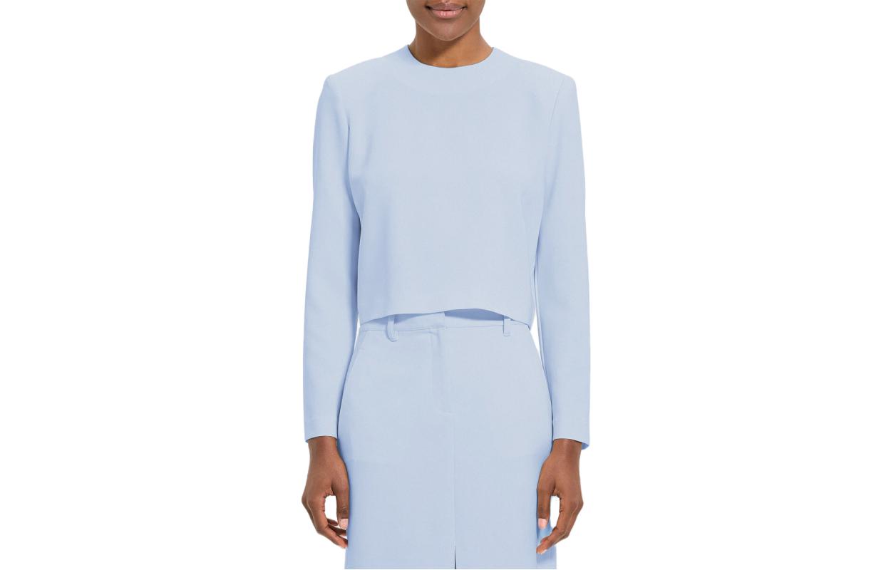 

THEORY SS24 Кроп-топ Women's Frost Blue