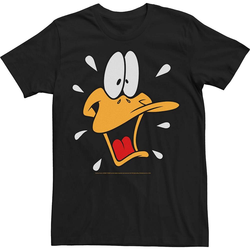 

Мужская футболка Looney Tunes Daffy Duck Surprised с большим лицом Licensed Character, черный