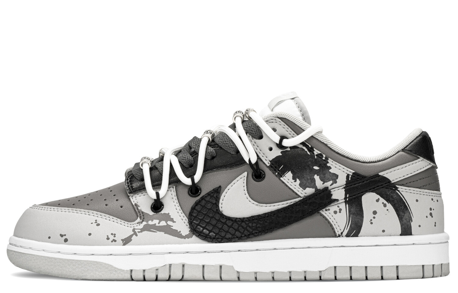

Кроссовки Nike Dunk Skateboarding Shoes Men Low-top Black/grey, серый/черный