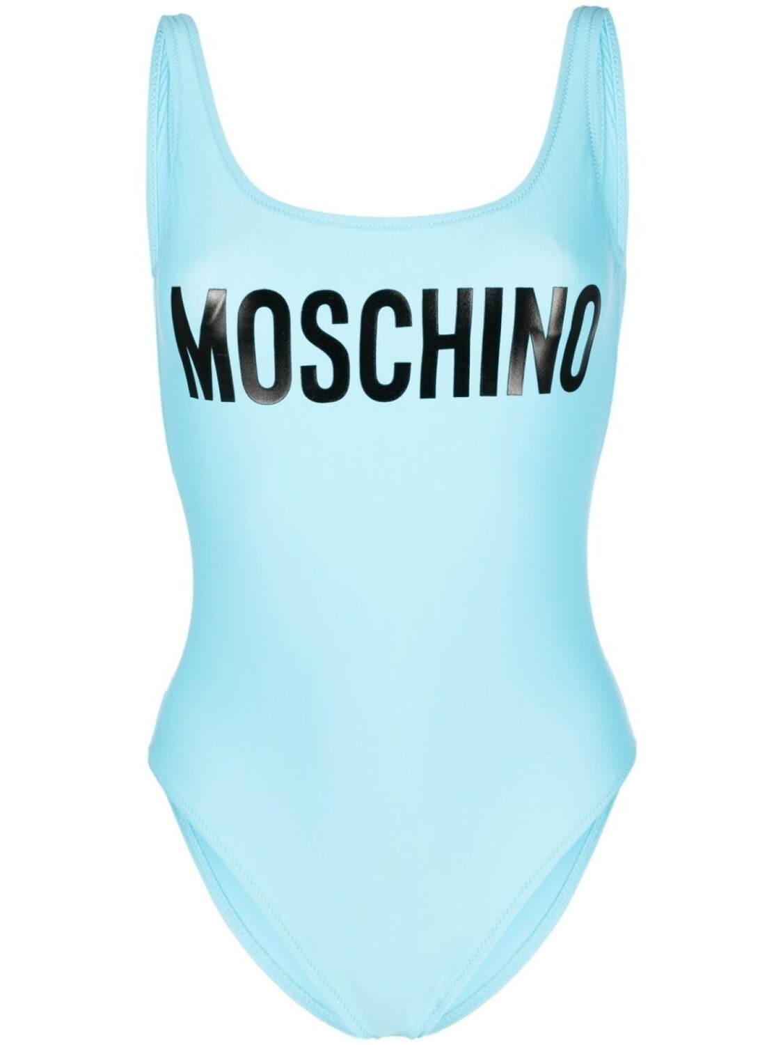 

Moschino купальник с открытой спиной и логотипом, синий