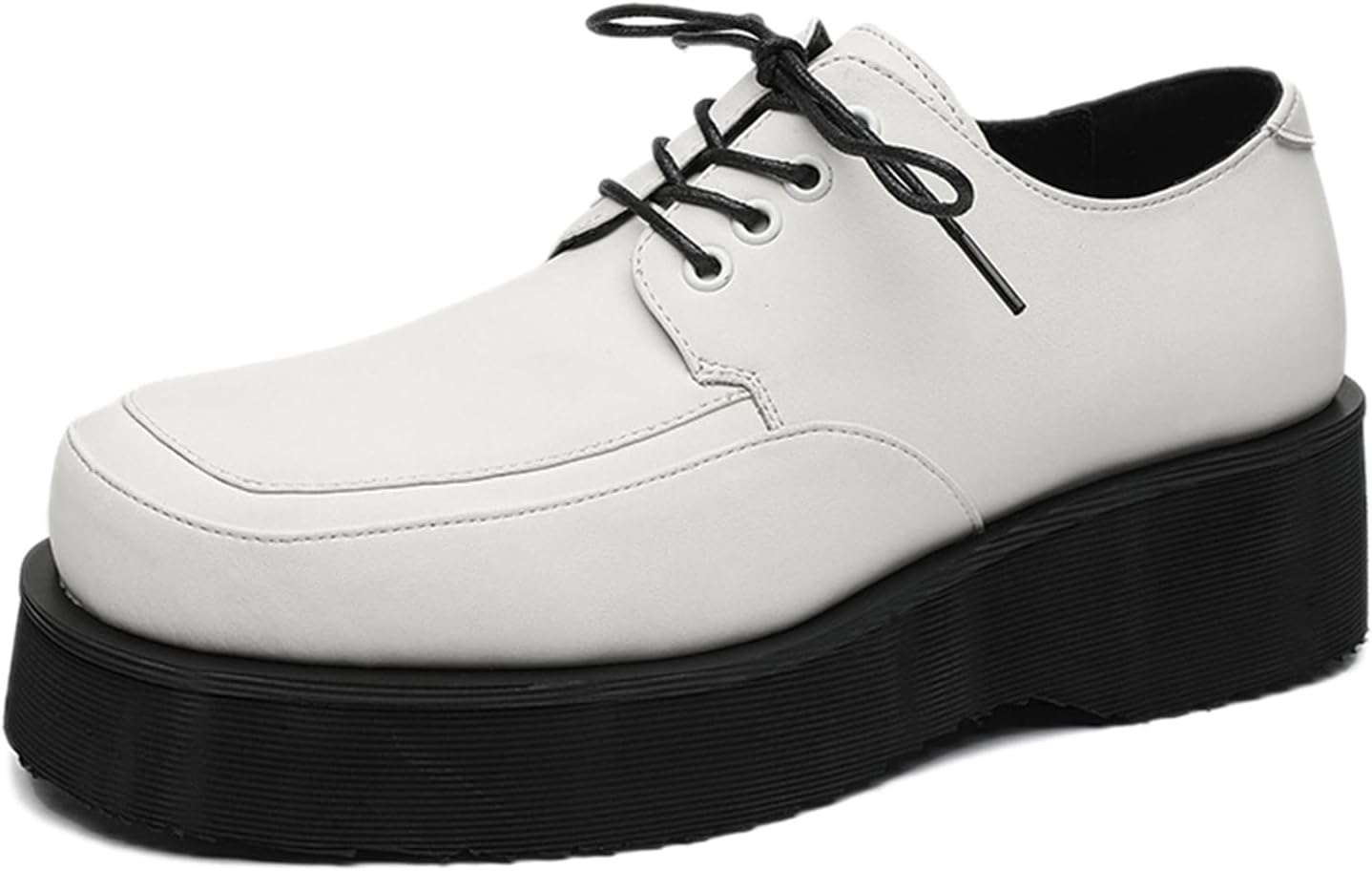 

Мужские оксфорды с квадратным носком на платформе, модные широкие удобные деловые дерби, увеличивающие рост, для свадьбы, официальной работы и повседневной носки Adkgbe, белый