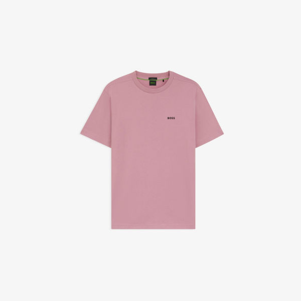 

Футболка Boss Regular Fit с вышитым логотипом, розовый