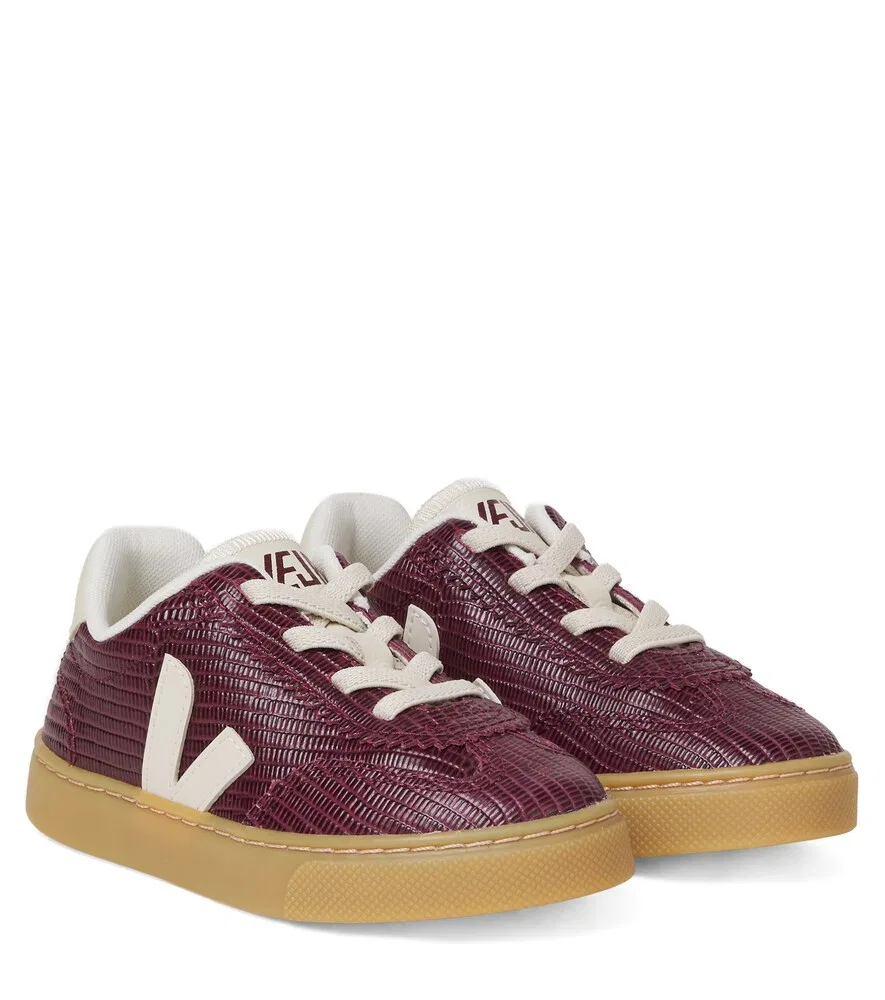 Кроссовки Volley из замши Veja Kids, бургунди