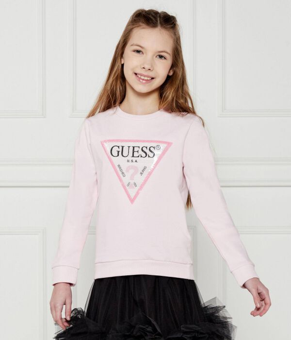 

Толстовка детская Guess Regular Fit с логотипом, розовый