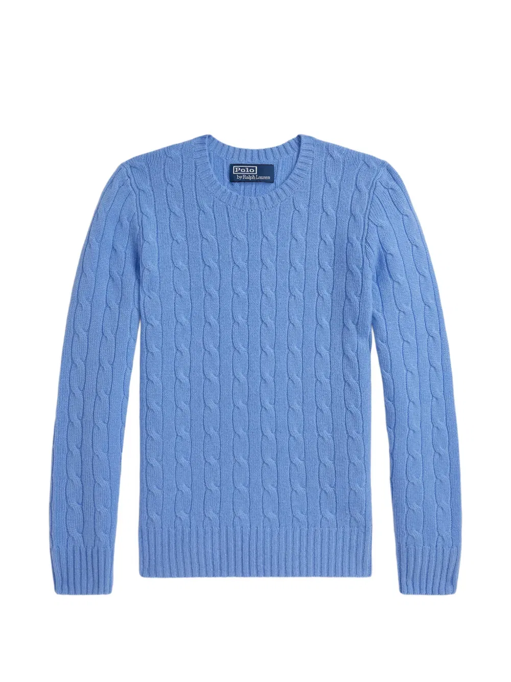 Свитер с круглым вырезом и косами Polo Ralph Lauren Kids, синий