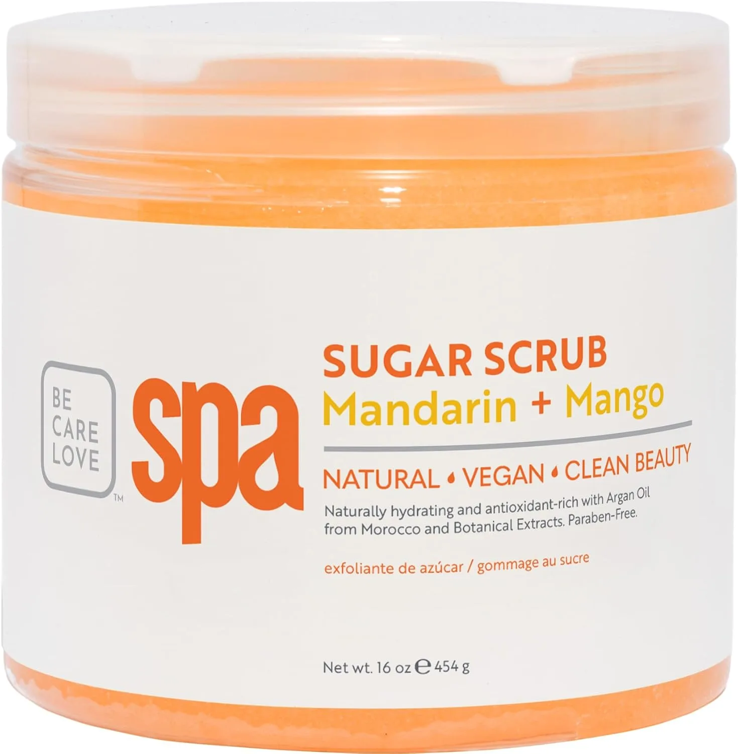 BCL Spa Mandarin Mango Sugar Scrub - Профессиональный отшелушивающий скраб для тела с органическими эфирными маслами, натуральный уход за кожей и телом, произведено в США, 450 мл 453.60 г (1 шт.)