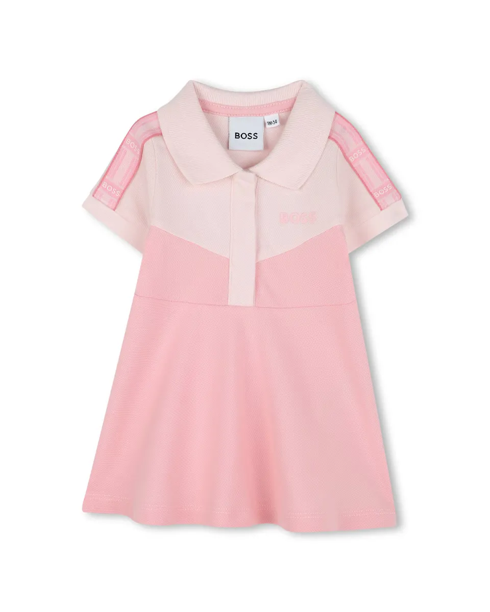 

Платье для девочки розового цвета с короткими рукавами BOSS Kidswear, цвет Rosa