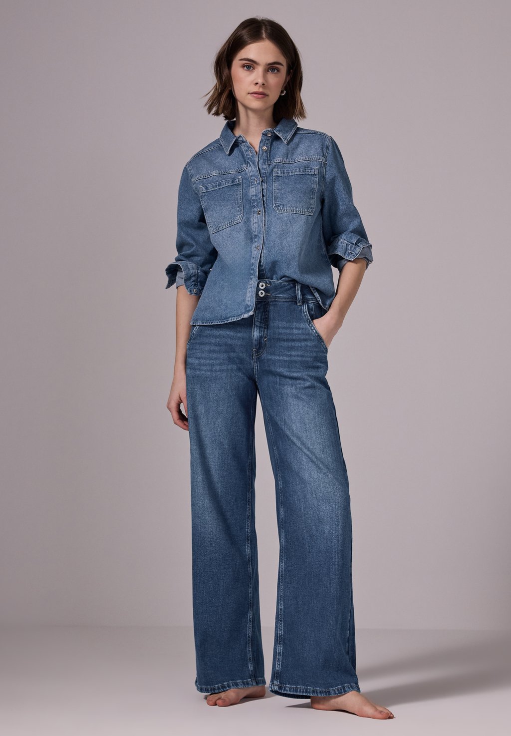 

Расклешенные джинсы WIDE LEG Street One Studio, синий