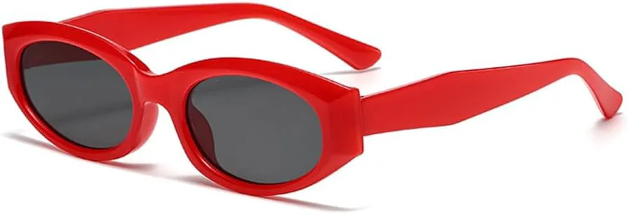 

Маленькие овальные винтажные солнцезащитные очки для женщин, ретро-солнцезащитные очки для женщин, спортивные очки с защитой от УФ-излучения UV400 HDUBFY, Red