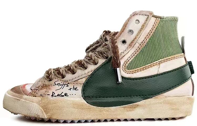 

Кроссовки Nike Blazer Skateboard Shoes Unisex Mid-Top Brown Green