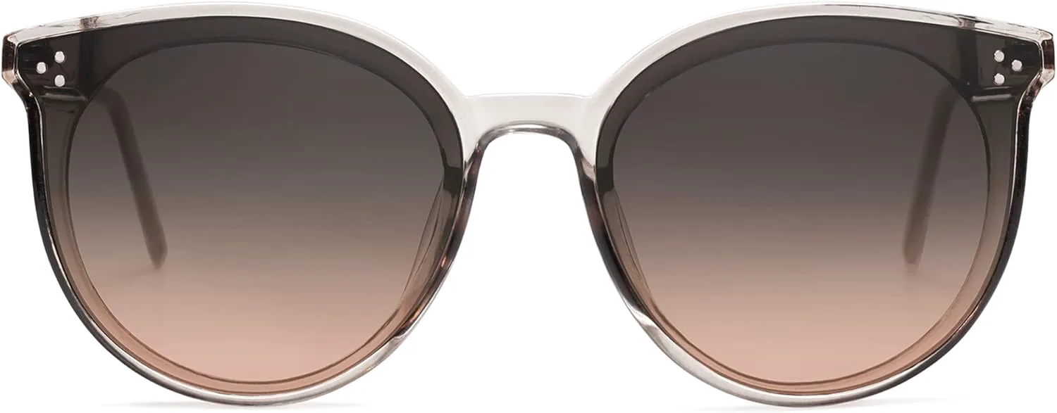 

SOJOS Классические модные круглые солнцезащитные очки для женщин и мужчин, большие, с защитой от УФ-излучения UV400, для отдыха, модель SJ2068, Grey,gold