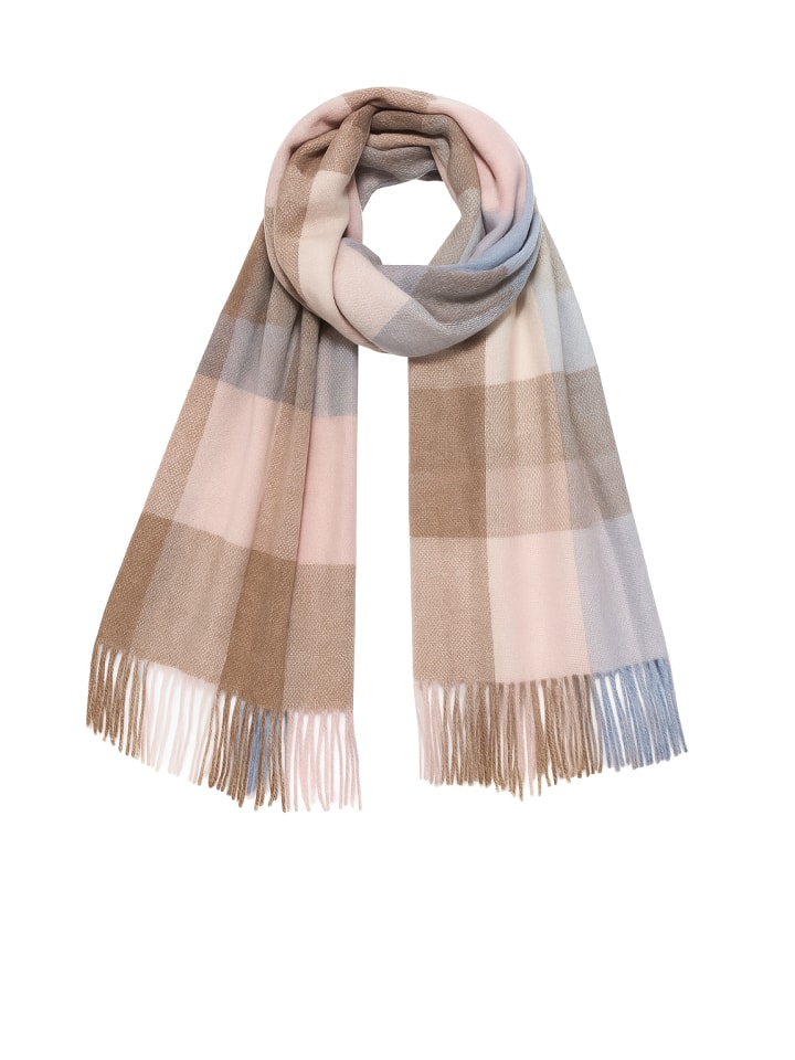 

Мягкий шарф с бахромой - модный зимний аксессуар для женщин в синем цвете. Faera