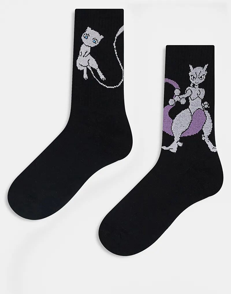 

2 пары носков Pokémon Mew черного цвета ASOS DESIGN