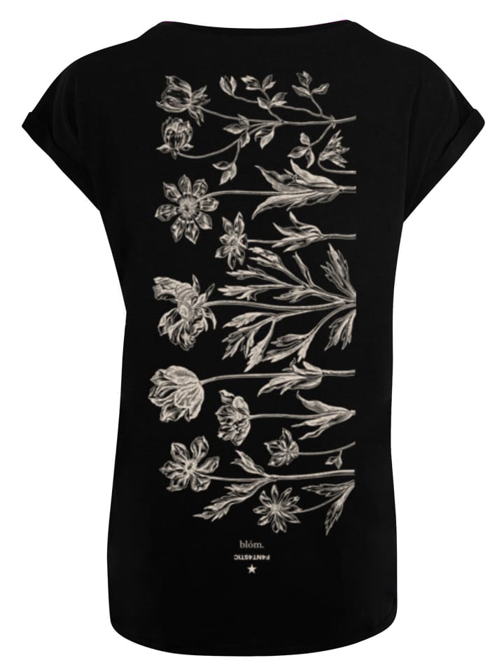 

Футболка с удлиненными плечами, с цветочным узором, сине-черная F4NT4STIC, Черный, Футболка с удлиненными плечами, с цветочным узором, сине-черная F4NT4STIC