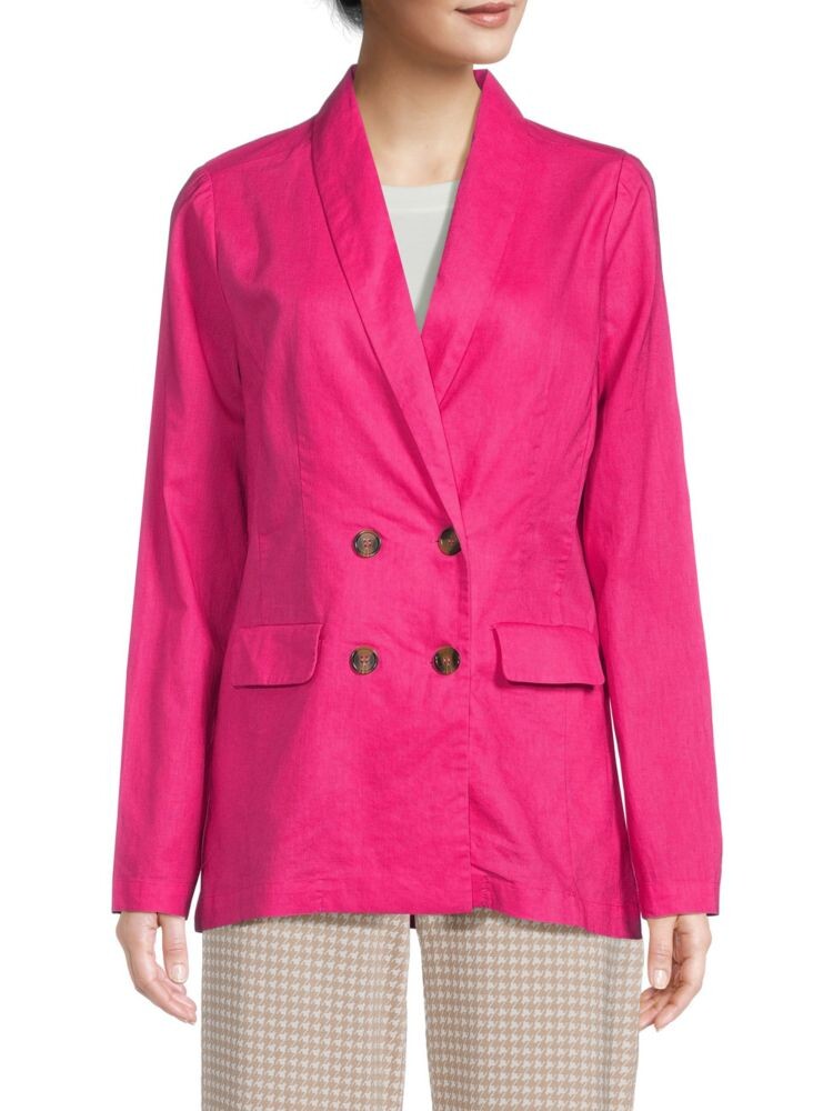 

Блейзер оверсайз из льняной смеси Saks Fifth Avenue, цвет Fuchsia Pink