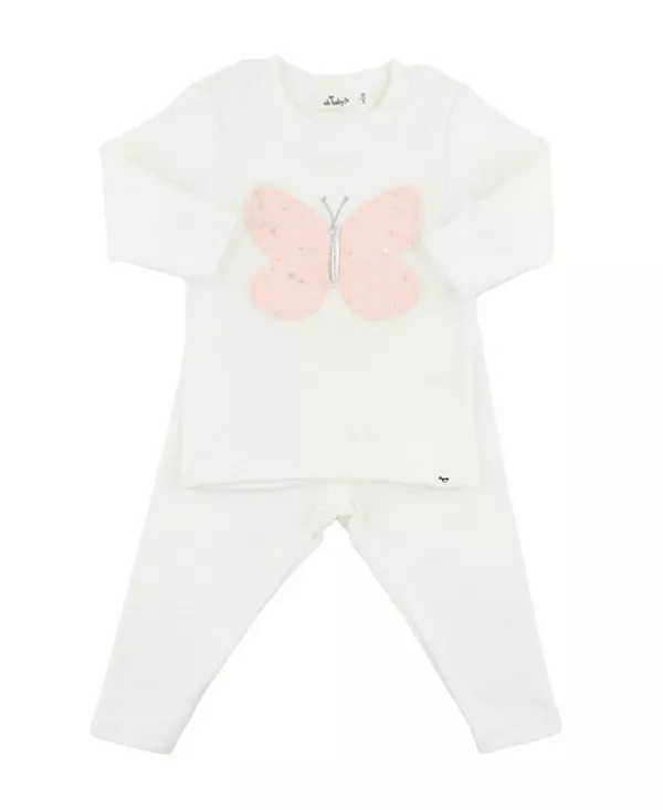

Детский комплект из двух предметов: платье для девочки из тюля с аппликацией в виде бабочек. Oh Baby!, белый