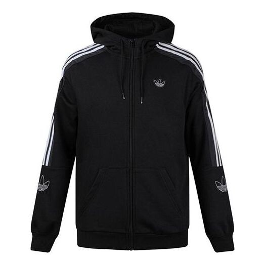 

Толстовка Men's adidas originals Outline Fzh Flc Hooded Sports Zipper Jacket Black, черный